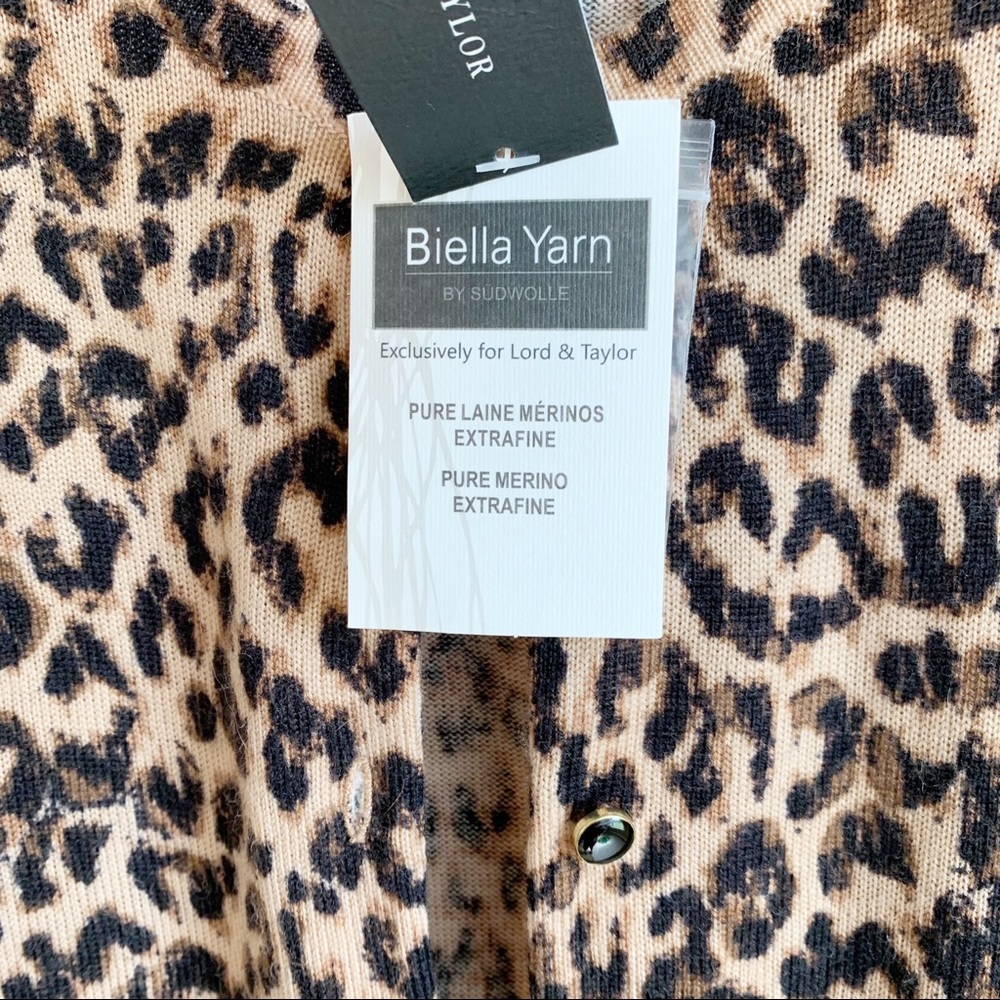 LORD & TAYLOR Leopard Cardigan 100% RELISTED - Picture 5 of 9